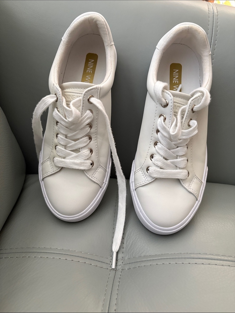 Nine West White Women's Low-Top Lace-Up Sneakers - Picture 2 of 3